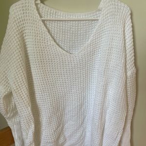 White oversized sweater